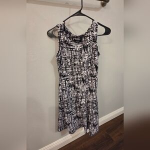 Perceptions Black and White Abstract Mini Dress